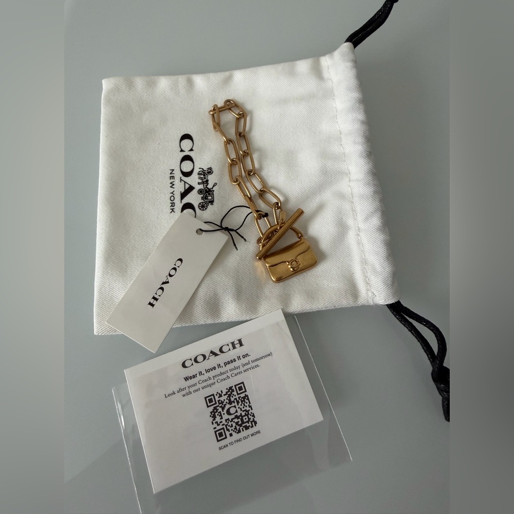 Coach Gold Tabby Purse Charm Bracelet